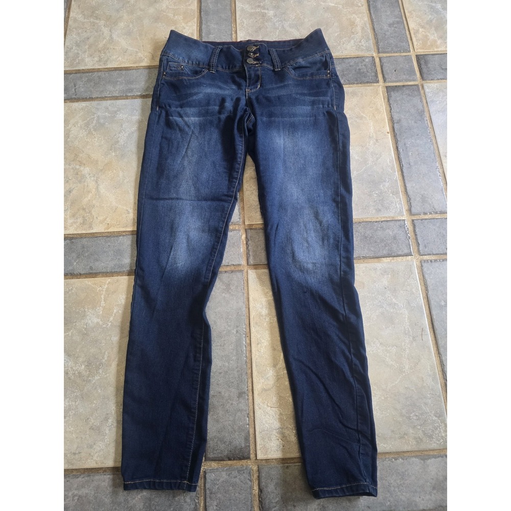 Ymi Women's Wannabettabutt Mid-Rise Angle Denim Skinny Jeans Sz 13